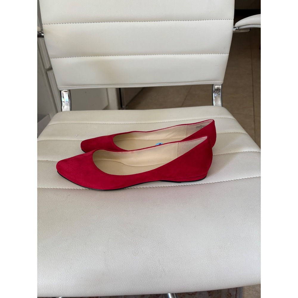 Nine West Red Suede Pointed Toe Flats